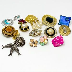 Vintage Unmatched Beaded Earrings For DIY